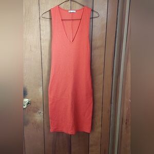 Zara Bright Orange Sleeveless Dress